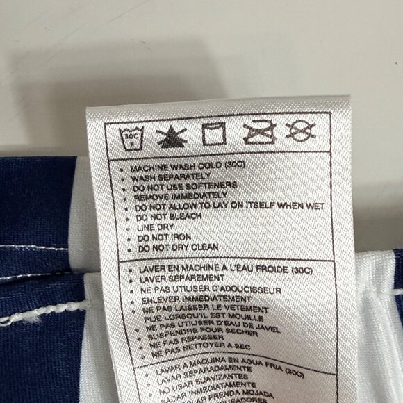 Nike Skirt Womens M White Navy Striped High Waist Mini 88% Polyester Dri-Fit - Picture 10 of 10